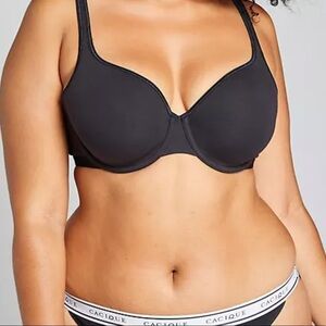 Cacique Full-coverage black wired bra.